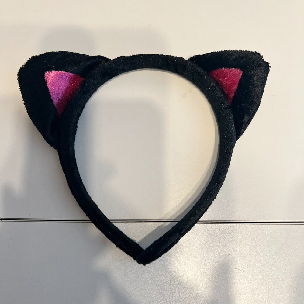 Pink & Black Kitty Cat Costume w/Detachable Tail & Kitty Ears (Size‎ Med 8-10) - Picture 9 of 11